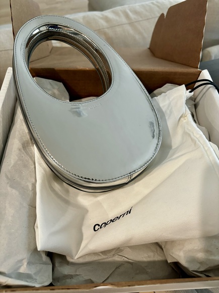 COPERNI -MIRRORED SYNTHETIC MINI SWIPE BAG SILVER - Picture 1 of 8